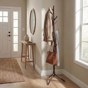 Coat Rack With 3 Adjustable Heights 68"x17"x17" | Brown